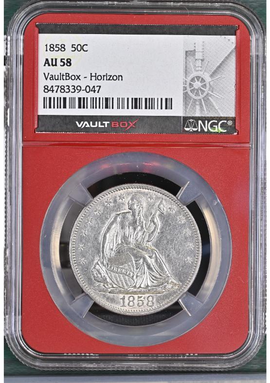 1858 50C NGC AU58 FRONT