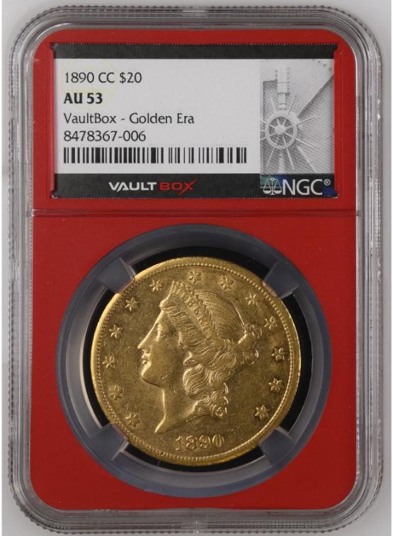 1890-CC G$20 NGC AU53 FRONT