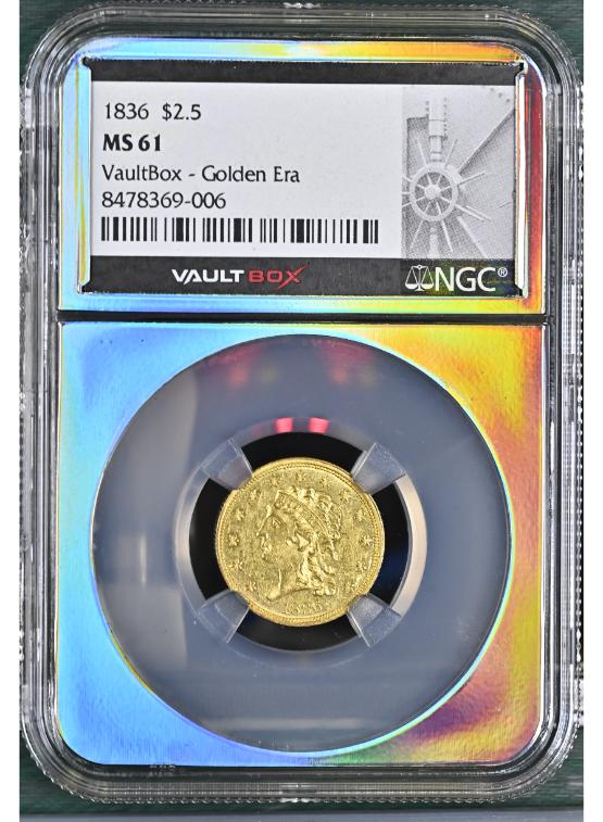 1836 G$2.5 NGC MS61 FRONT