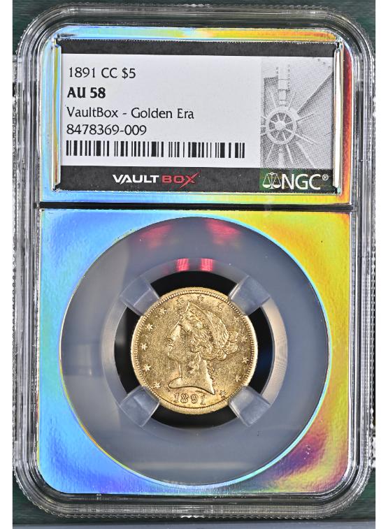1891-CC G$5 NGC AU58 FRONT
