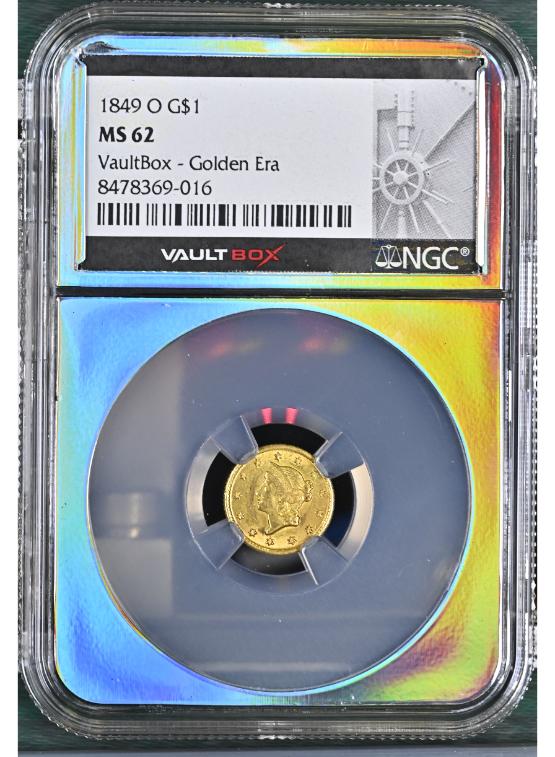 1849-O G$1 NGC MS62 FRONT