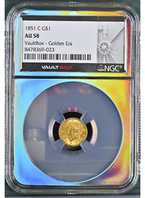 1851-C G$1 NGC AU58 FRONT