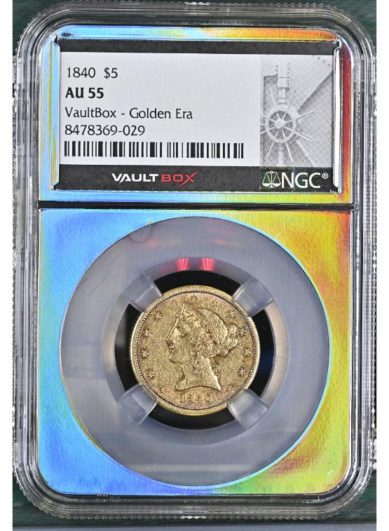 1840 G$5 NGC AU55 FRONT