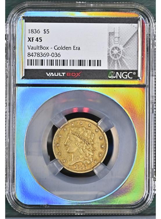 1836 G$5 NGC XF45 FRONT