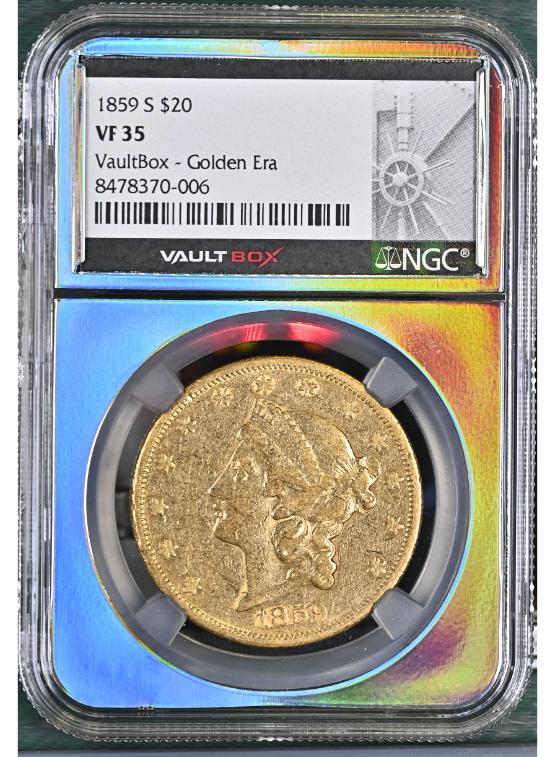 1859-S G$20 NGC VF35 FRONT