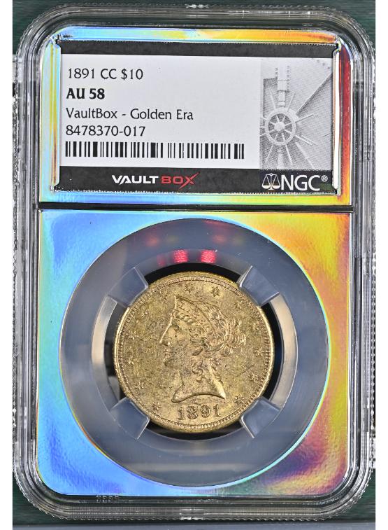 1891-CC G$10 NGC AU58 FRONT