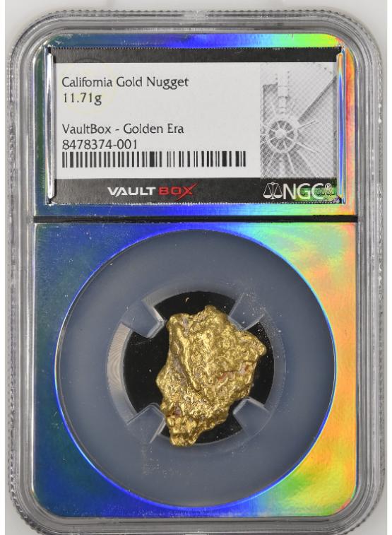 11.71 GRAM CALIFORNIA GOLD NUGGET NGC CERTIFIED FRONT