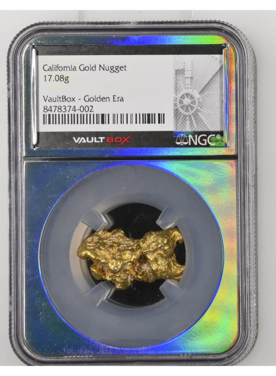 17.08 GRAM CALIFORNIA GOLD NUGGET NGC CERTIFIED FRONT