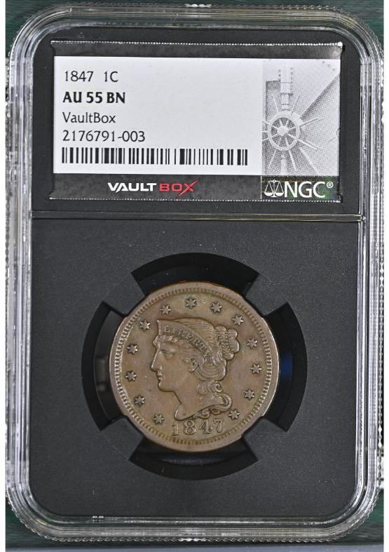 1847 1C NGC AU55BN FRONT