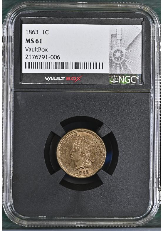 1863 1C NGC MS61 FRONT