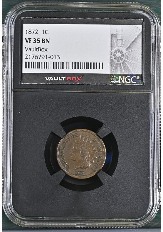1872 1C NGC VF35BN FRONT