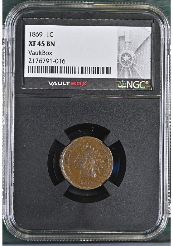 1869 1C NGC XF45BN FRONT