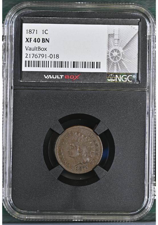 1871 1C NGC XF40BN FRONT