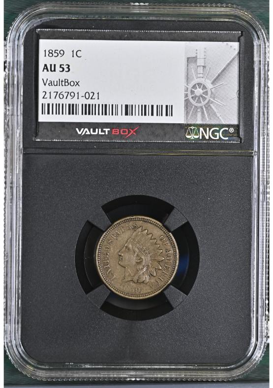 1859 1C NGC AU53 FRONT