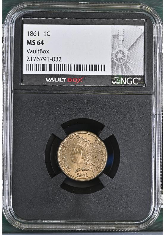 1861 1C NGC MS64 FRONT
