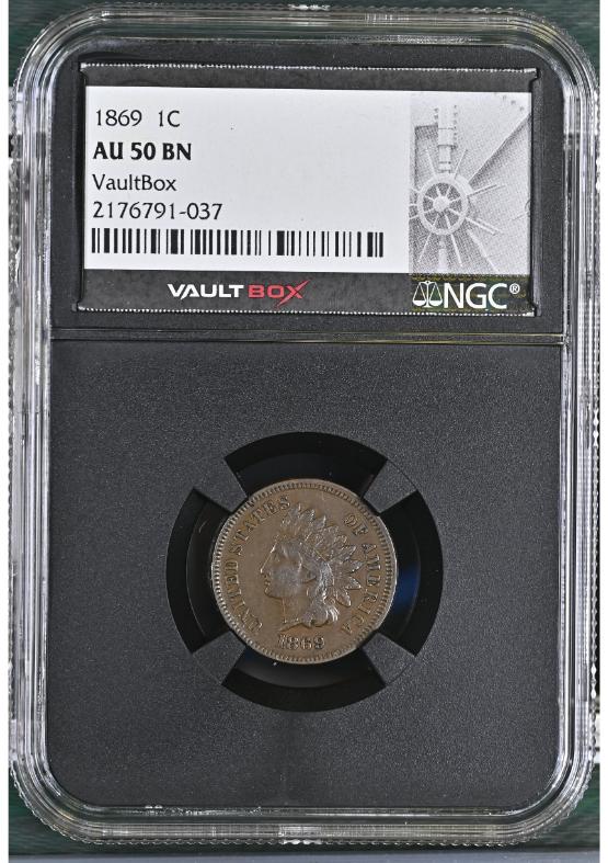 1869 1C NGC AU50BN FRONT