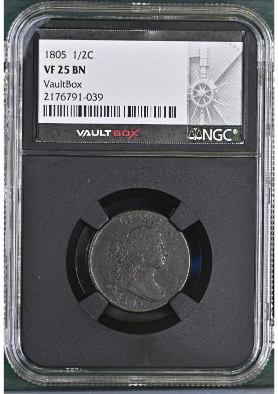 1805 1/2C NGC VF25BN FRONT