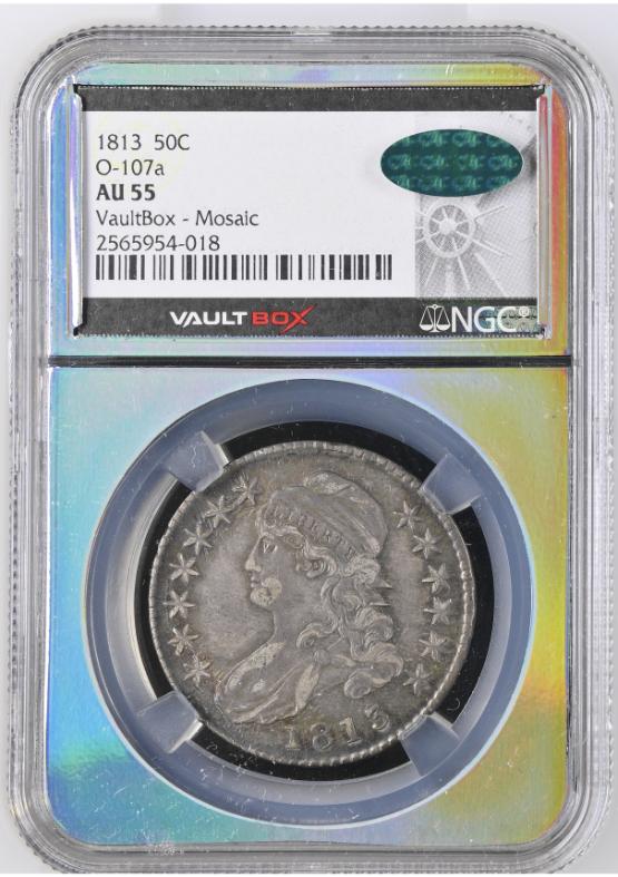 1813 50C O-107A NGC AU55 CAC FRONT