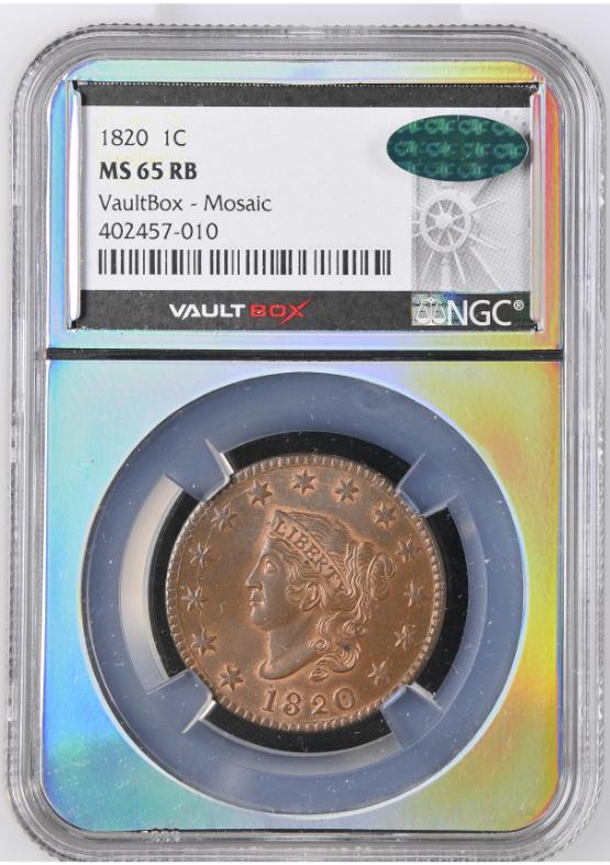 1820 1C NGC MS65RB CAC FRONT