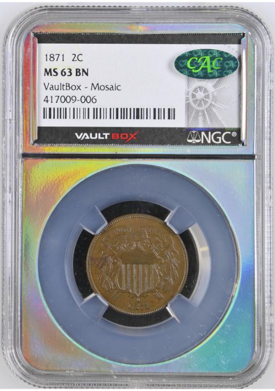1871 2C NGC MS63BN CAC FRONT