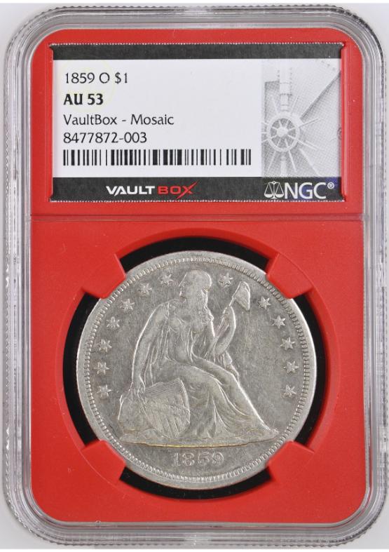 1859-O $1 NGC AU53 FRONT