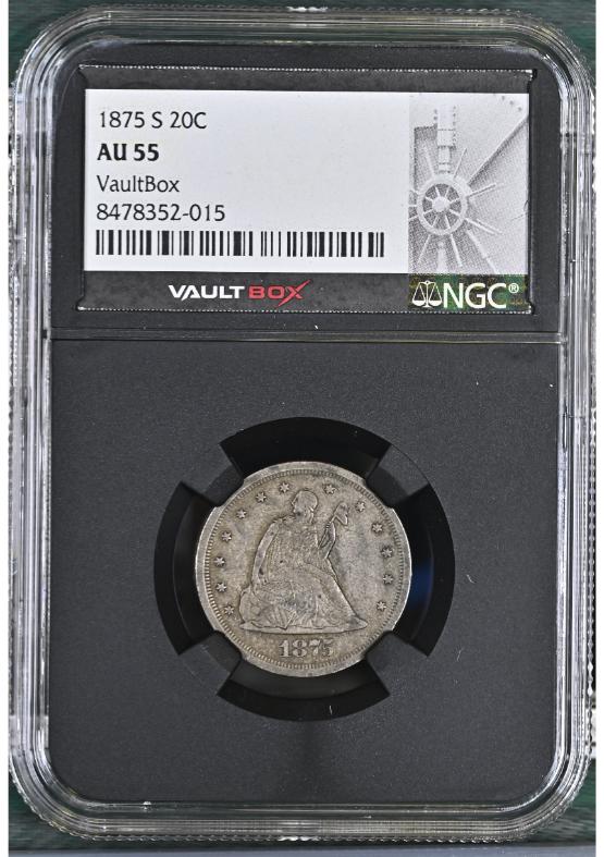 1875-S 20C NGC AU55 FRONT