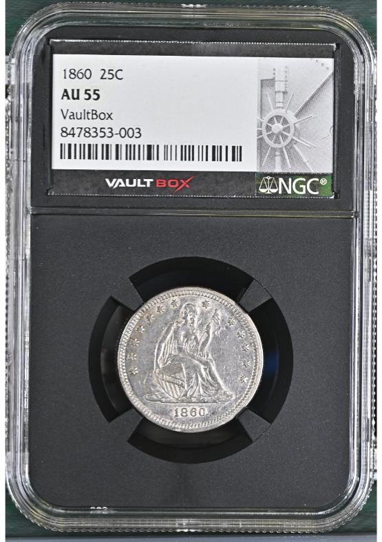 1860 25C NGC AU55 FRONT