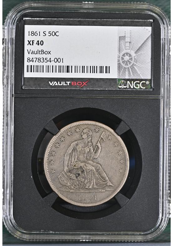 1861-S 50C NGC XF40 FRONT