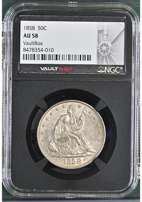1858 50C NGC AU58 FRONT