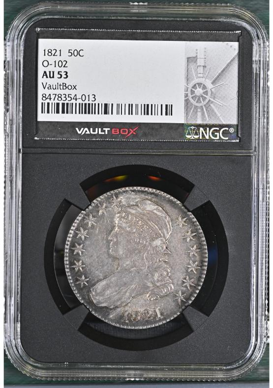 1821 50C O-102 NGC AU53 FRONT