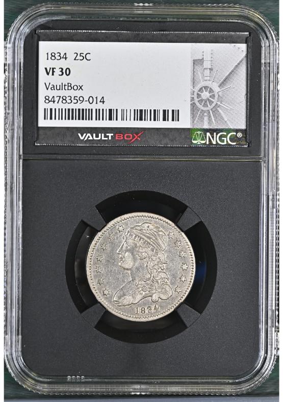1834 25C NGC VF30 FRONT