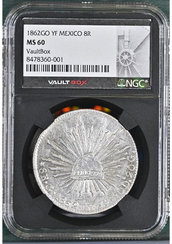 1862GO YF MEXICO 8R NGC MS60 FRONT