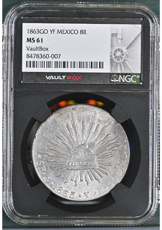 1863GO YF MEXICO 8R NGC MS61 FRONT