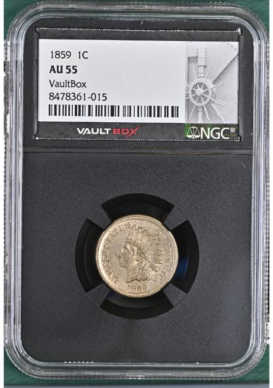 1859 1C NGC AU55 FRONT