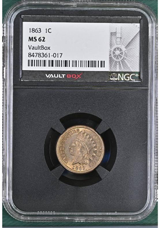 1863 1C NGC MS62 FRONT