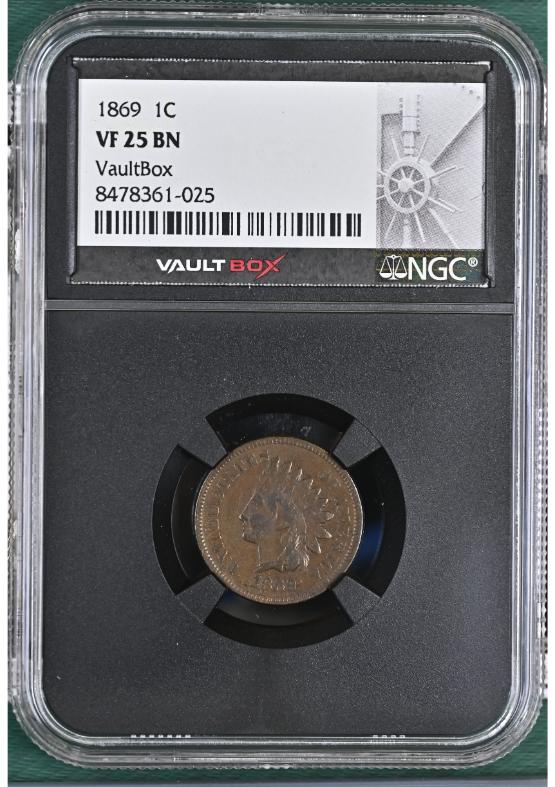 1869 1C NGC VF25BN FRONT