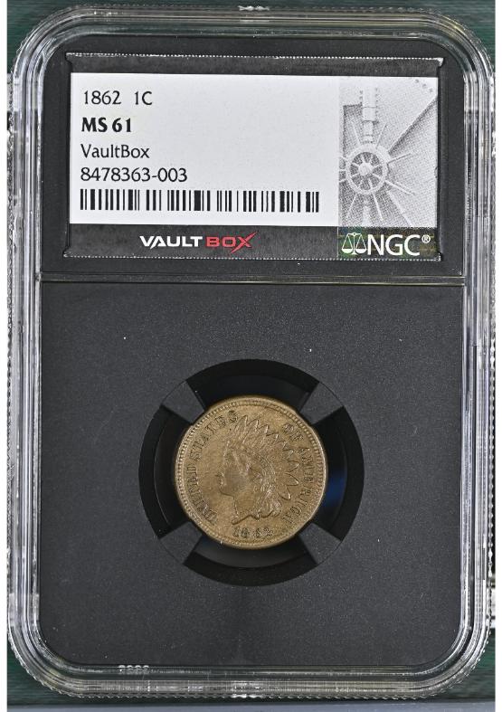 1862 1C NGC MS61 FRONT