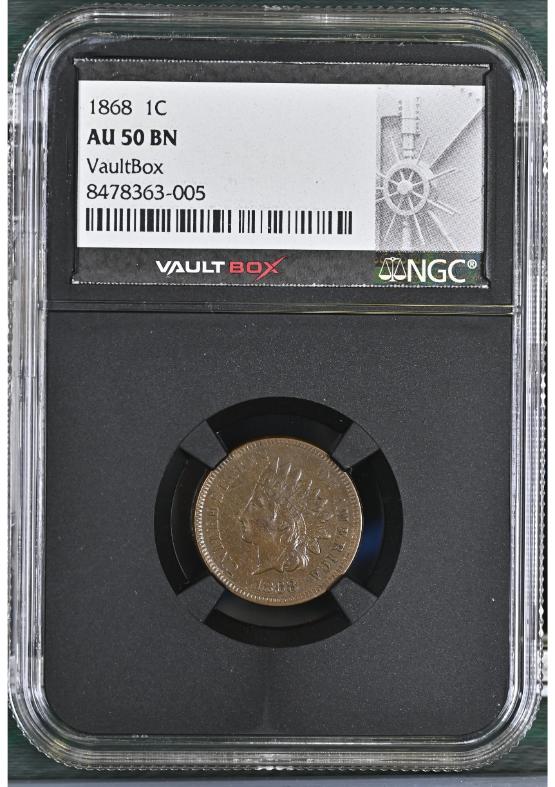 1868 1C NGC AU50BN FRONT
