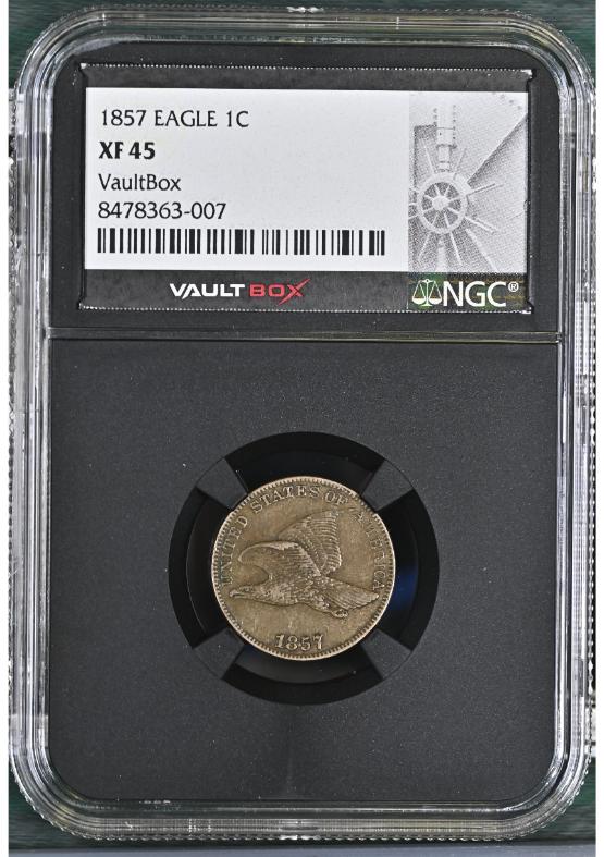 1857 EAGLE 1C NGC XF45 FRONT