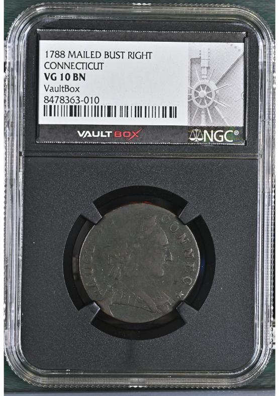 1788 MAILED BUST RIGHT CONNECTICUT NGC VG10BN FRONT