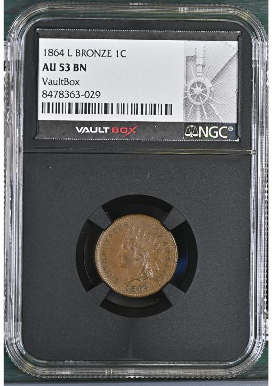 1864-L BRONZE 1C NGC AU53BN FRONT