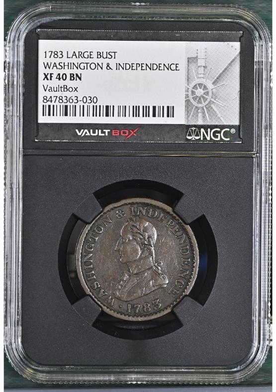 1783 LARGE BUST WASHINGTON & INDEPENDENCE NGC XF40BN FRONT