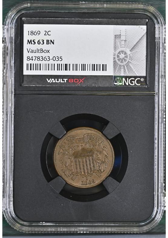 1869 2C NGC MS63BN FRONT