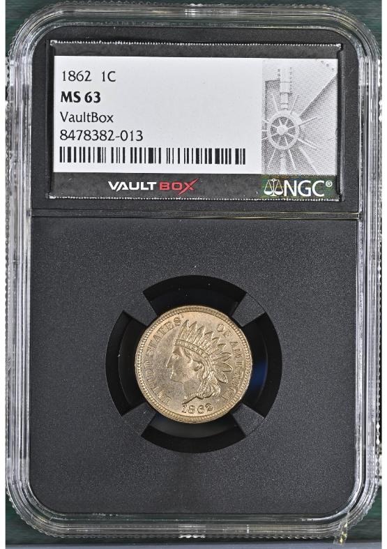 1862 1C NGC MS63 FRONT