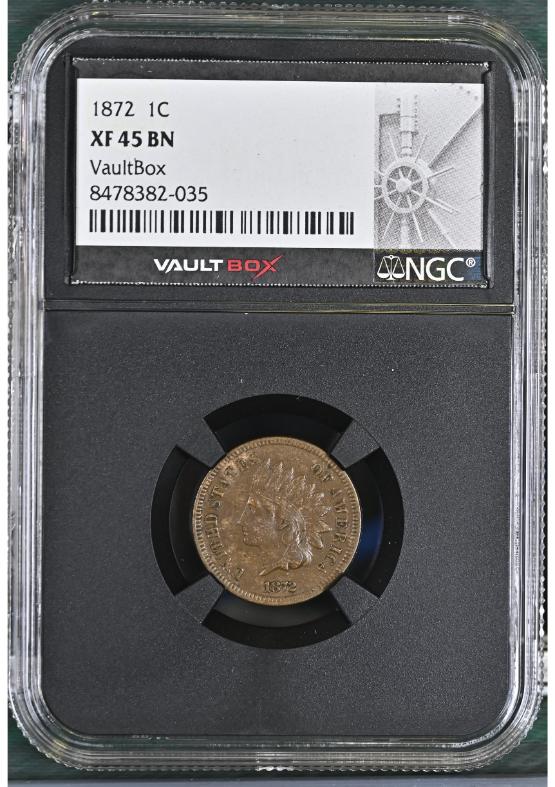 1872 1C NGC XF45BN FRONT