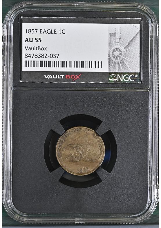 1857 EAGLE 1C NGC AU55 FRONT