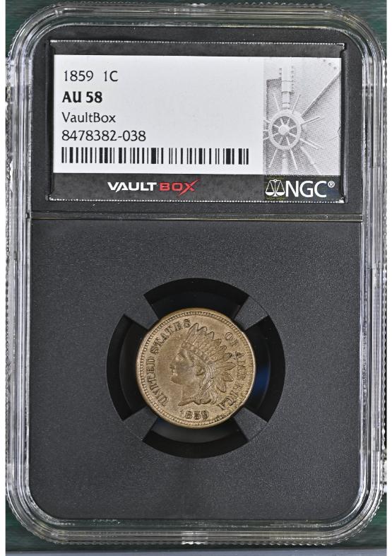 1859 1C NGC AU58 FRONT