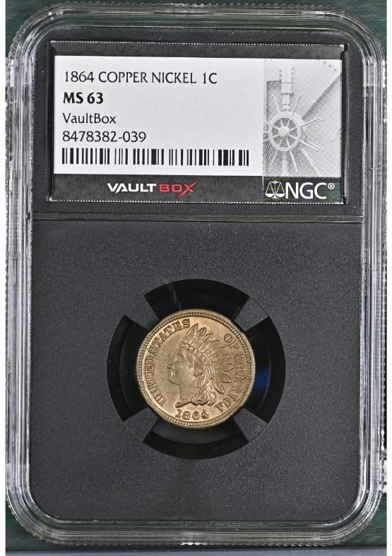1864 COPPER NICKEL 1C NGC MS63 FRONT
