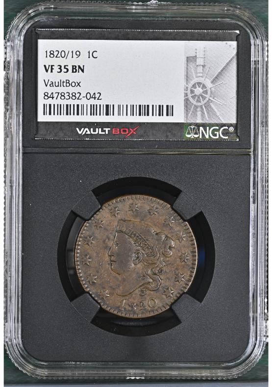 1820/19 1C NGC VF35BN FRONT