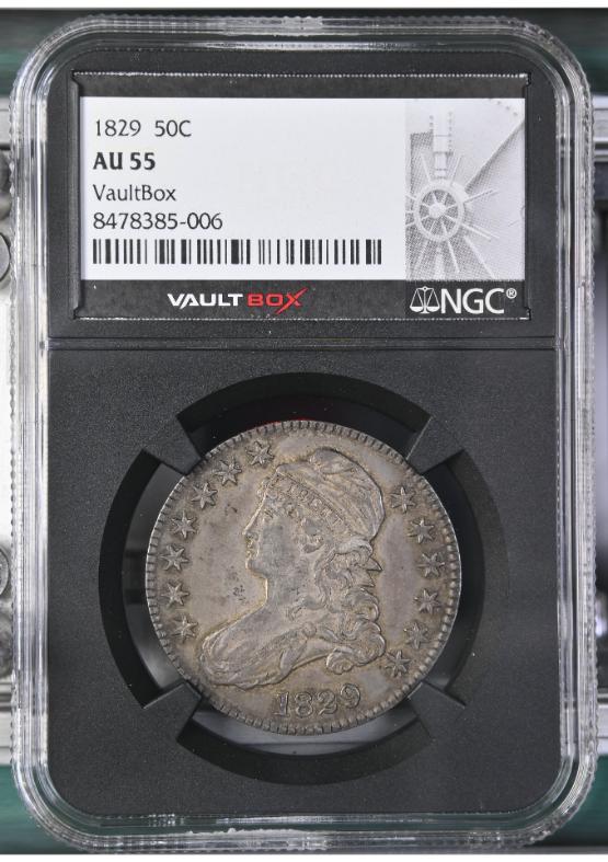 1829 50C NGC AU55 FRONT